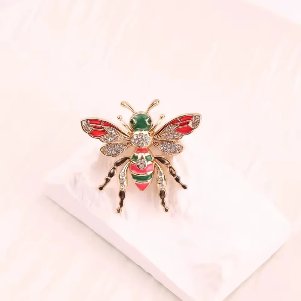 Gold-Tone Bee Brooch with Red and Green Enamel - Picture 4 of 4